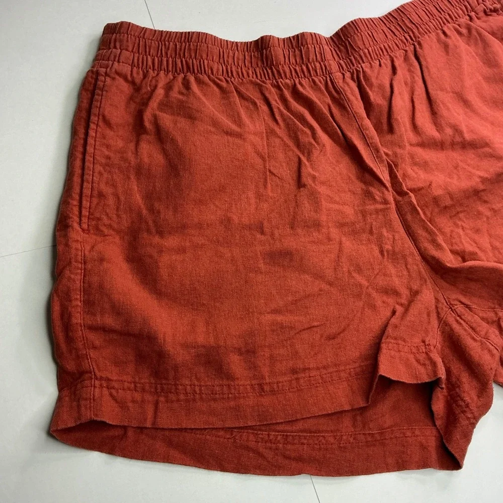 Old Navy Orange Linen Blend Shorts Women XL Comfort Waistband 692834-04